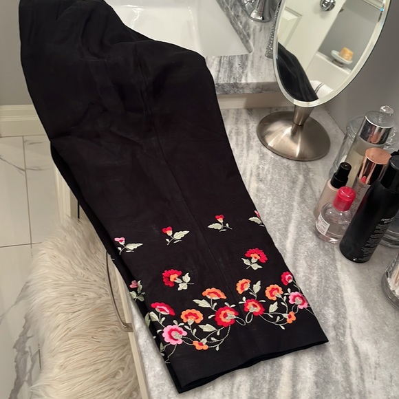 Larry Levine sport stretch embroidered summer pants, size 10 - Picture 3 of 17